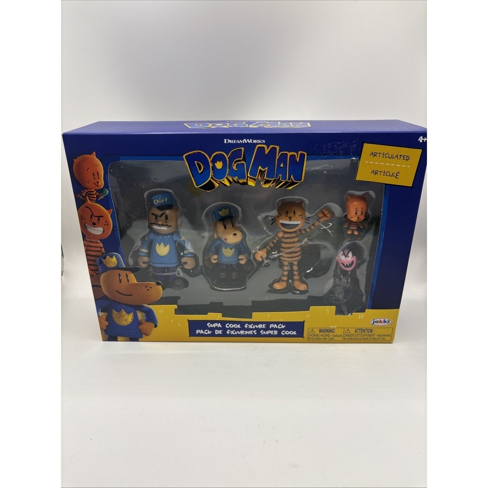Dog Man Movie Action Figures Multipack Set, Includes 2.5 Inch Scale Figures T19